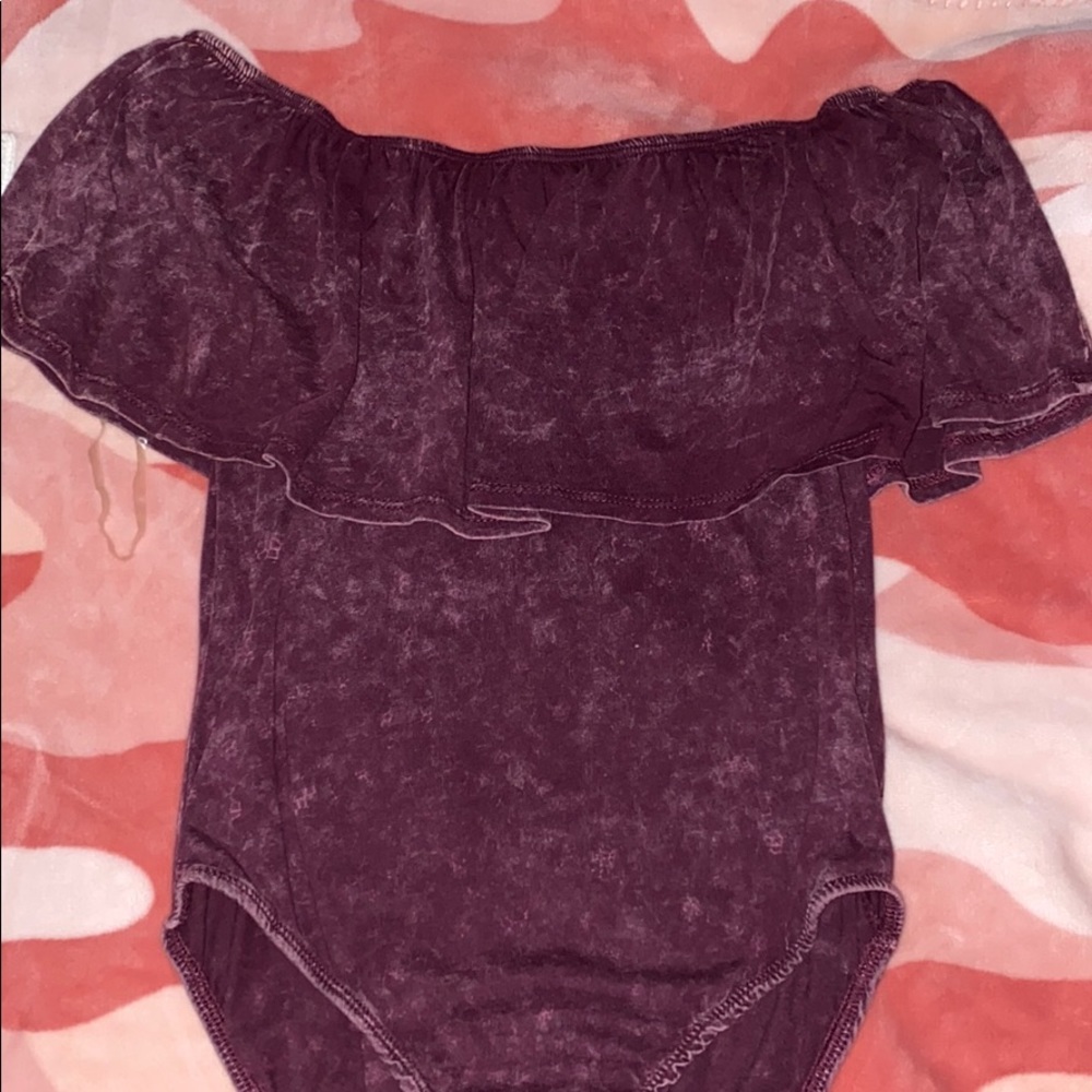 Forever 21 purple off the shoulder bodysuit